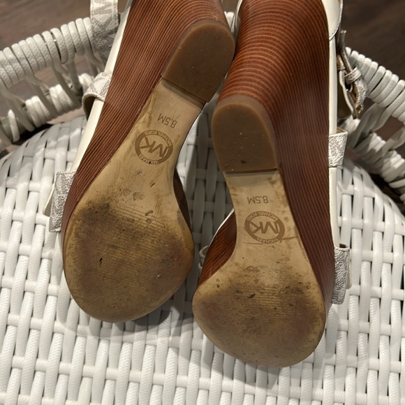 Michael Kors Preowned Camila Logo and Faux Leather Wedge Sandal - Picture 3 of 5